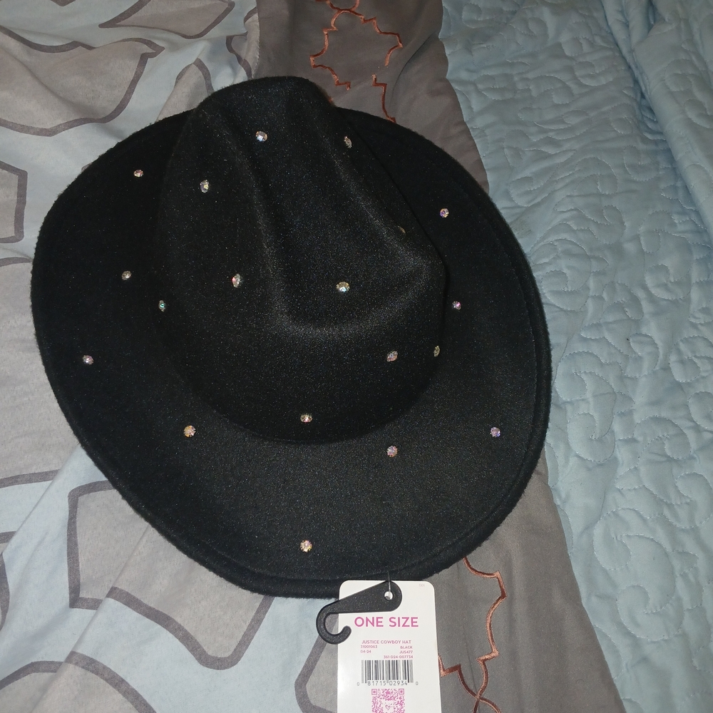 Justice Black Rhinestone Cowboy Hat